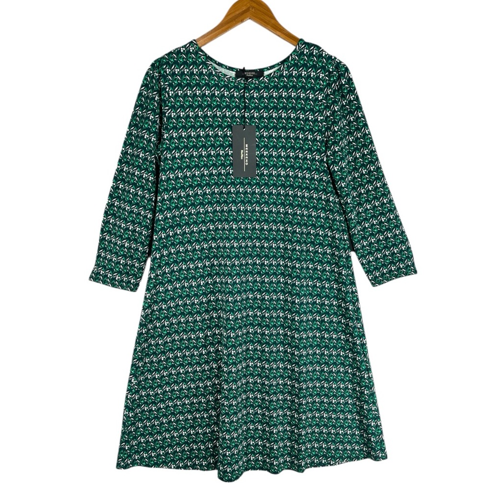 NWT Max Mara Weekend Green Floral Print Shift Dress with 3/4 Sleeves Size Small - Picture 3 of 8